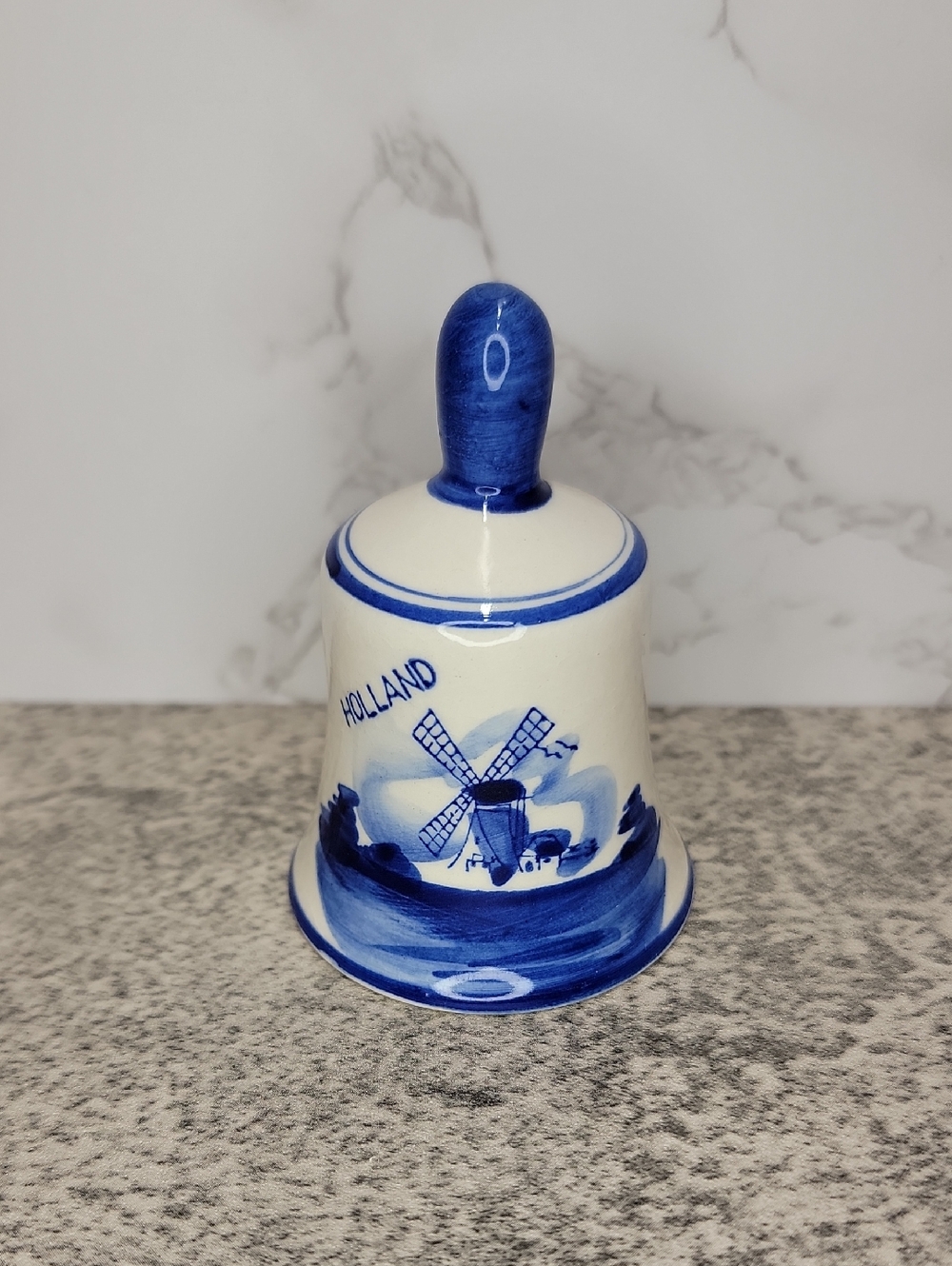 Mini Vintage Delft Blue Holland Windmill Decorative Bell Handpainted